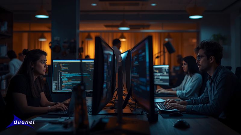 Illustration comparing standard and custom software strategies
